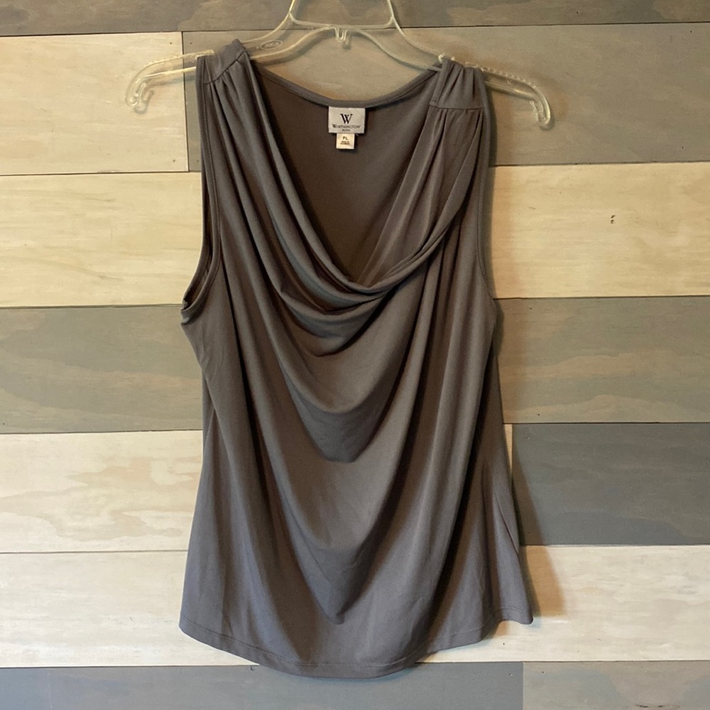 Worthington dress tank top with shirred layered collar.